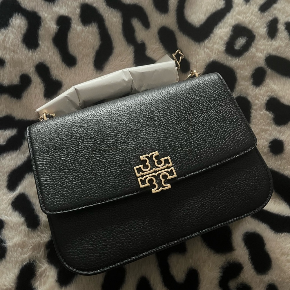 Tory Burch Black Crossbody Bag with Gold Logo